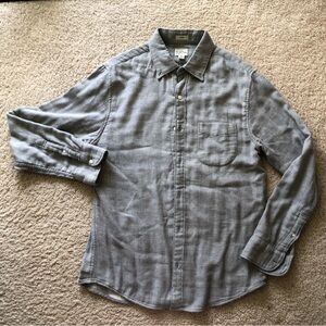 Re-Imagined by J. Crew Men's Casual Gray Button-Down Shirt Flannel-like Cozy